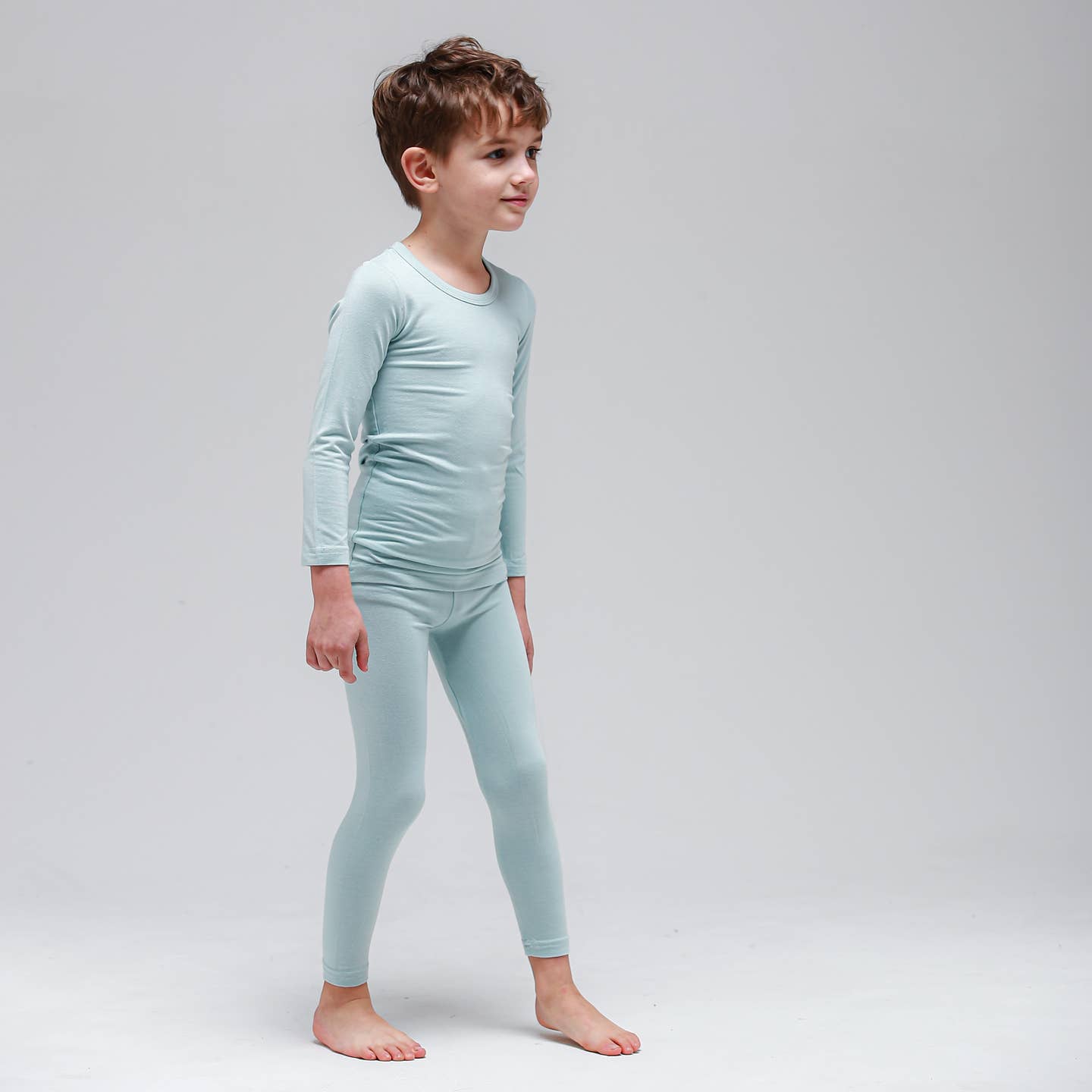 Baby/Toddler/ Kid Soft Modal Long Sleeve Pajamas (Mint) - CHATTER CARROT