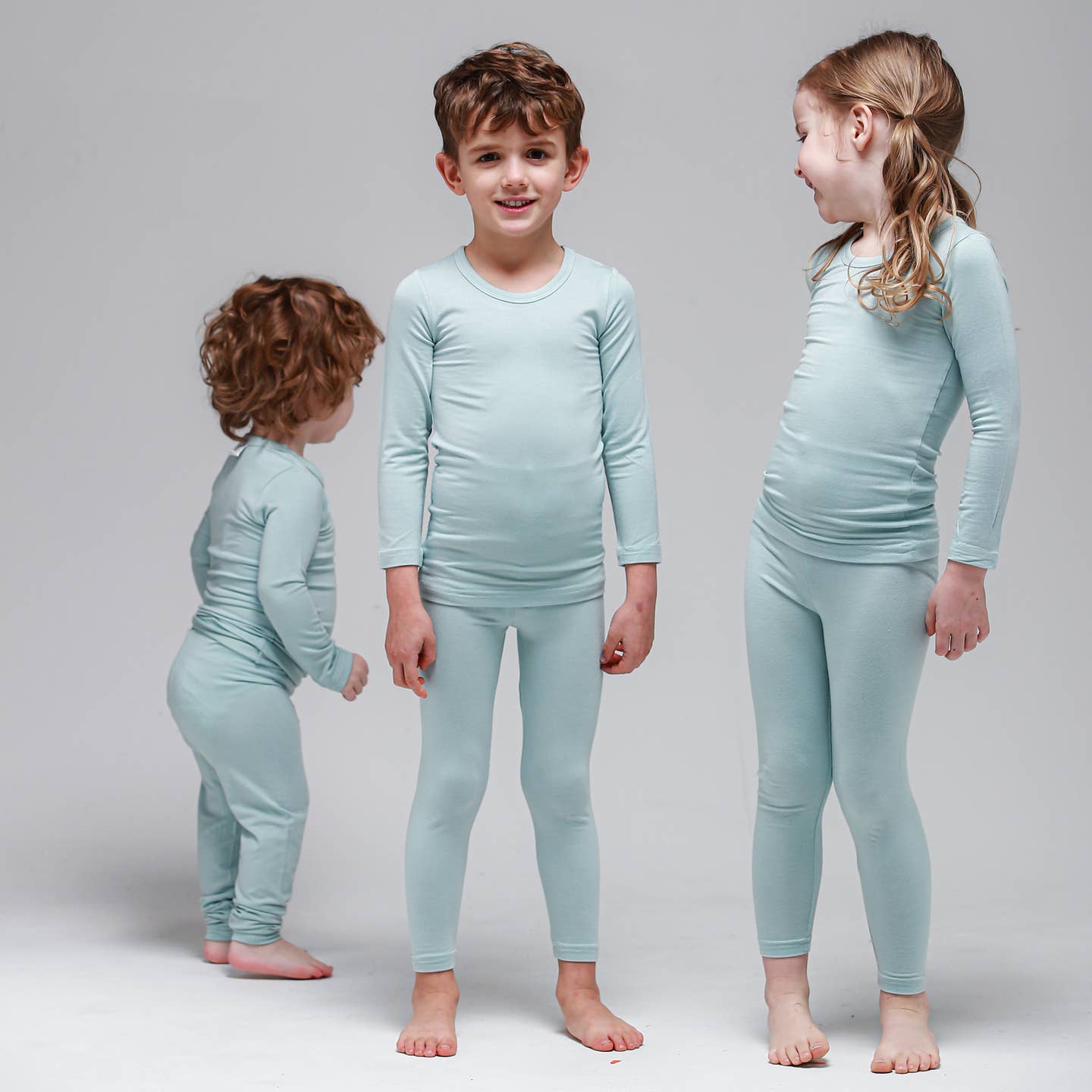 Baby/Toddler/ Kid Soft Modal Long Sleeve Pajamas (Mint) - CHATTER CARROT