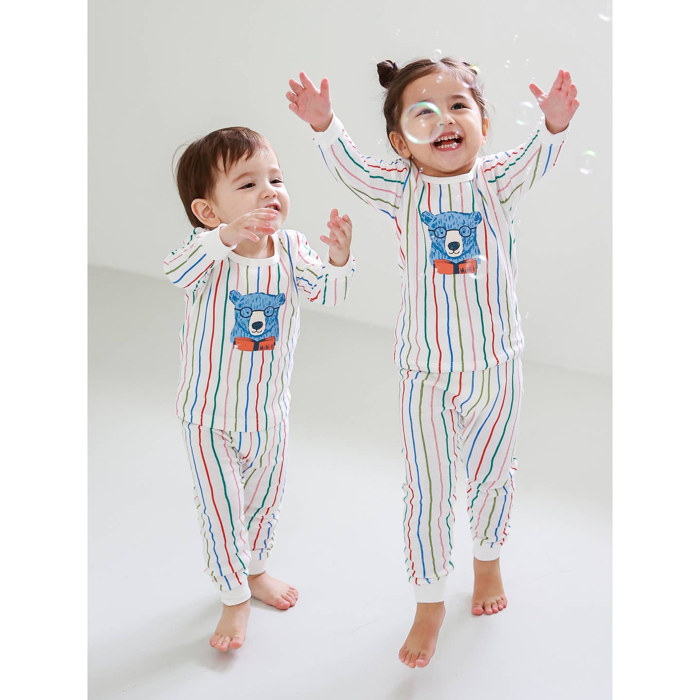 Baby/Toddler/Kid Cotton Snug Fit Blue Bear Pajamas - CHATTER CARROT