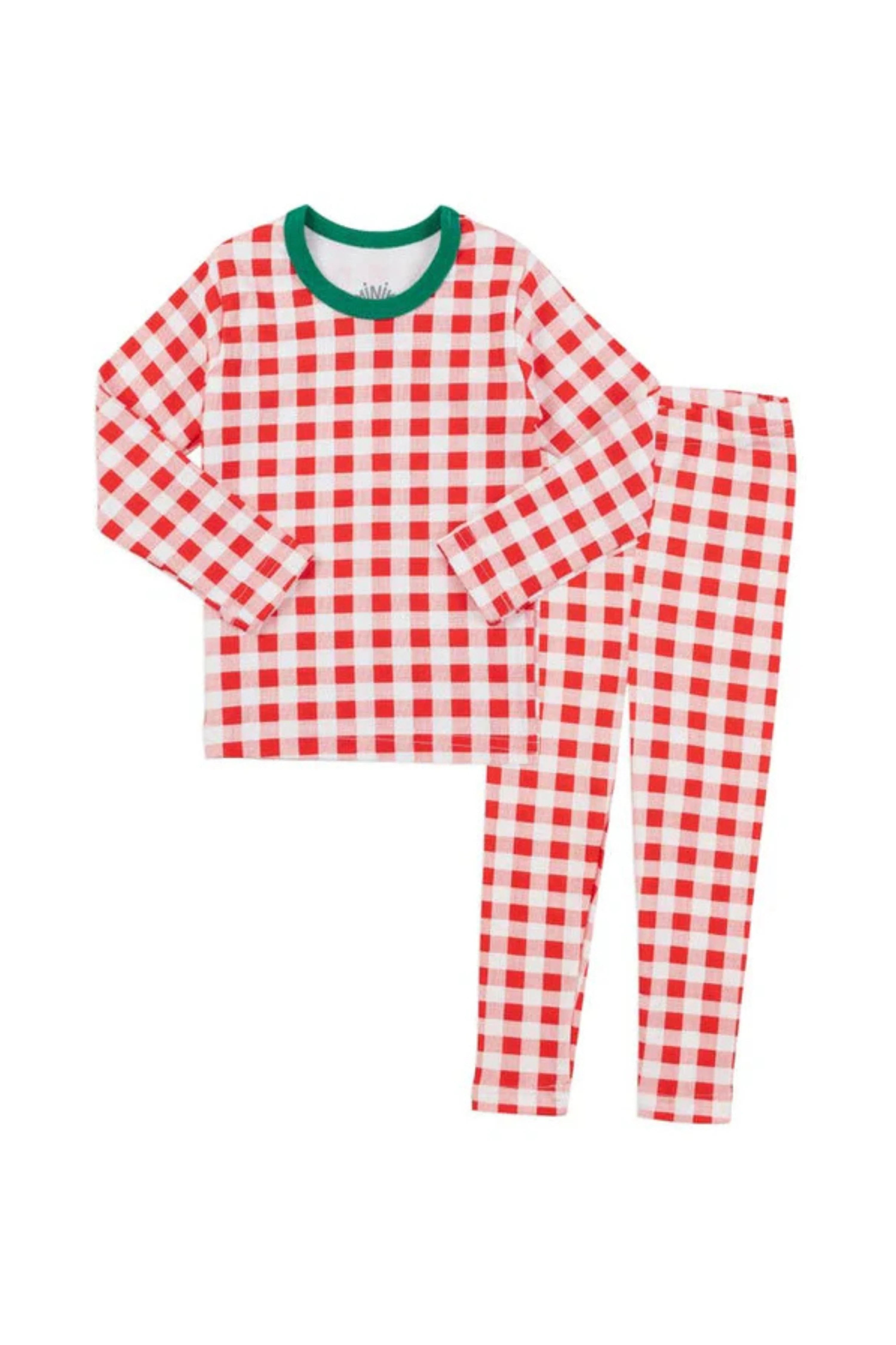 Baby/Toddler/Kid Cotton Snug Fit Check Pattern Pajamas(Red) - CHATTER CARROT