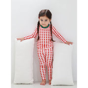 Baby/Toddler/Kid Cotton Snug Fit Check Pattern Pajamas(Red) - CHATTER CARROT