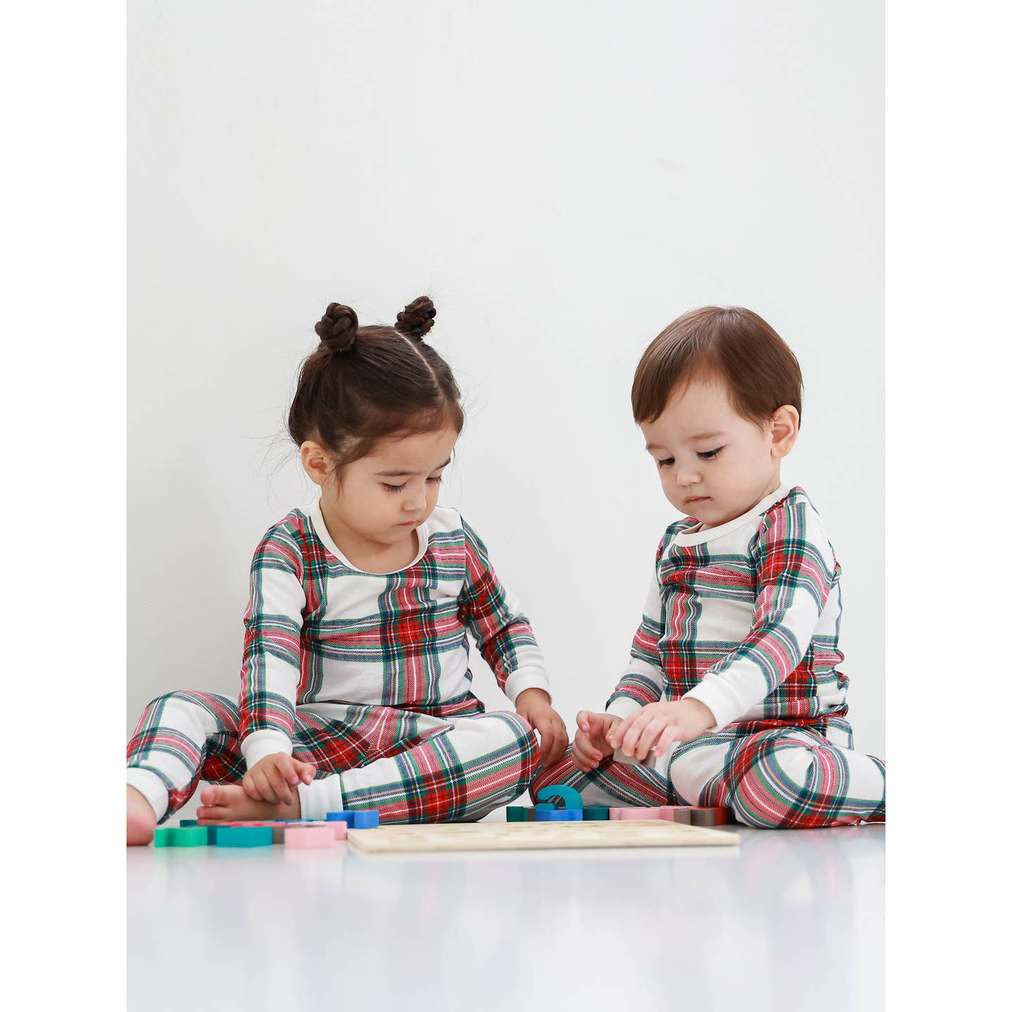 Baby/Toddler/Kid Cotton Snug Fit Tartan Checkered Pajamas - CHATTER CARROT