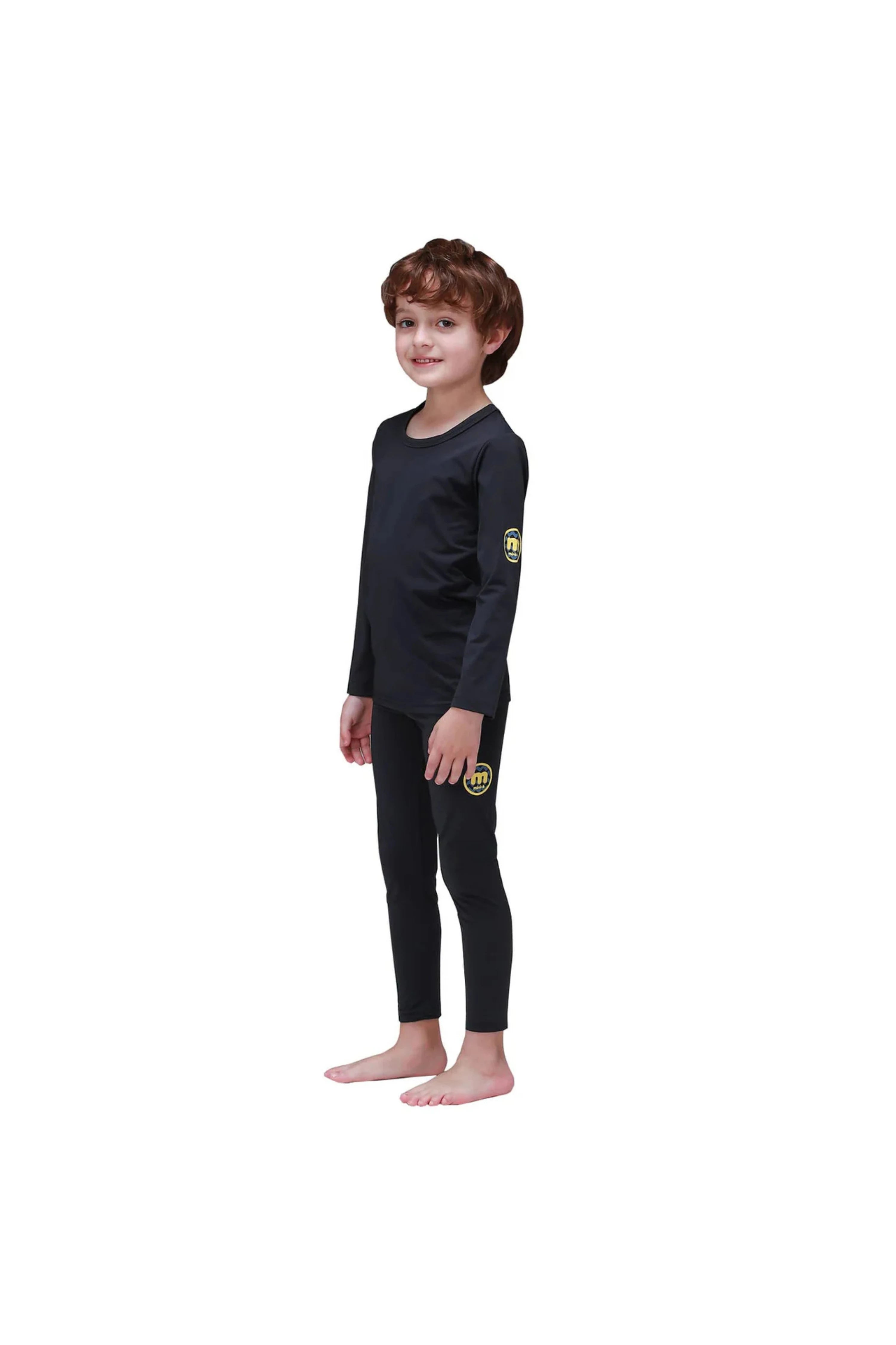 Kid Fleece Lined Soft Thermal Pajamas (Black) - CHATTER CARROT