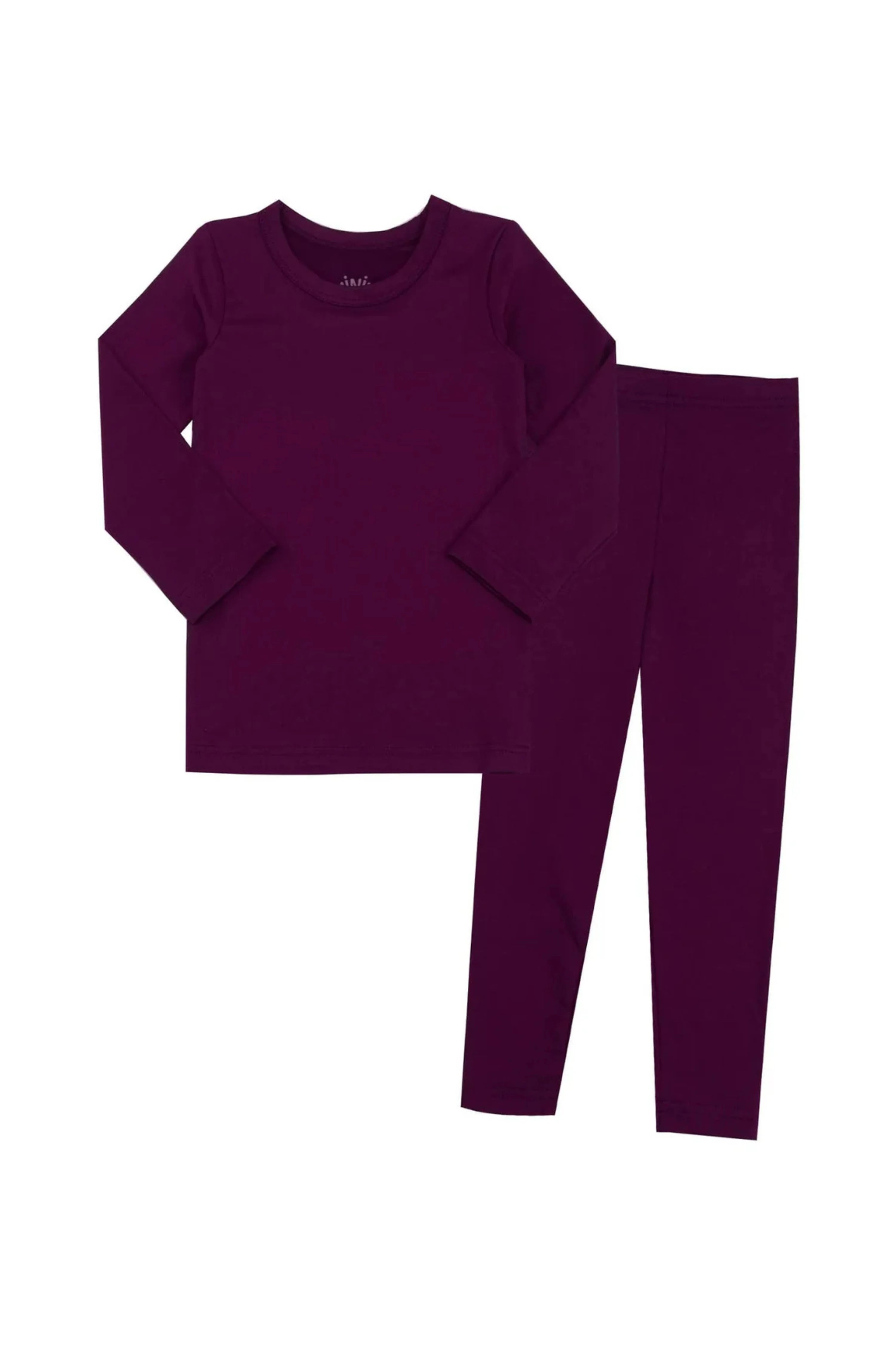 Kid Fleece Lined Soft Thermal Pajamas Burgundy - CHATTER CARROT