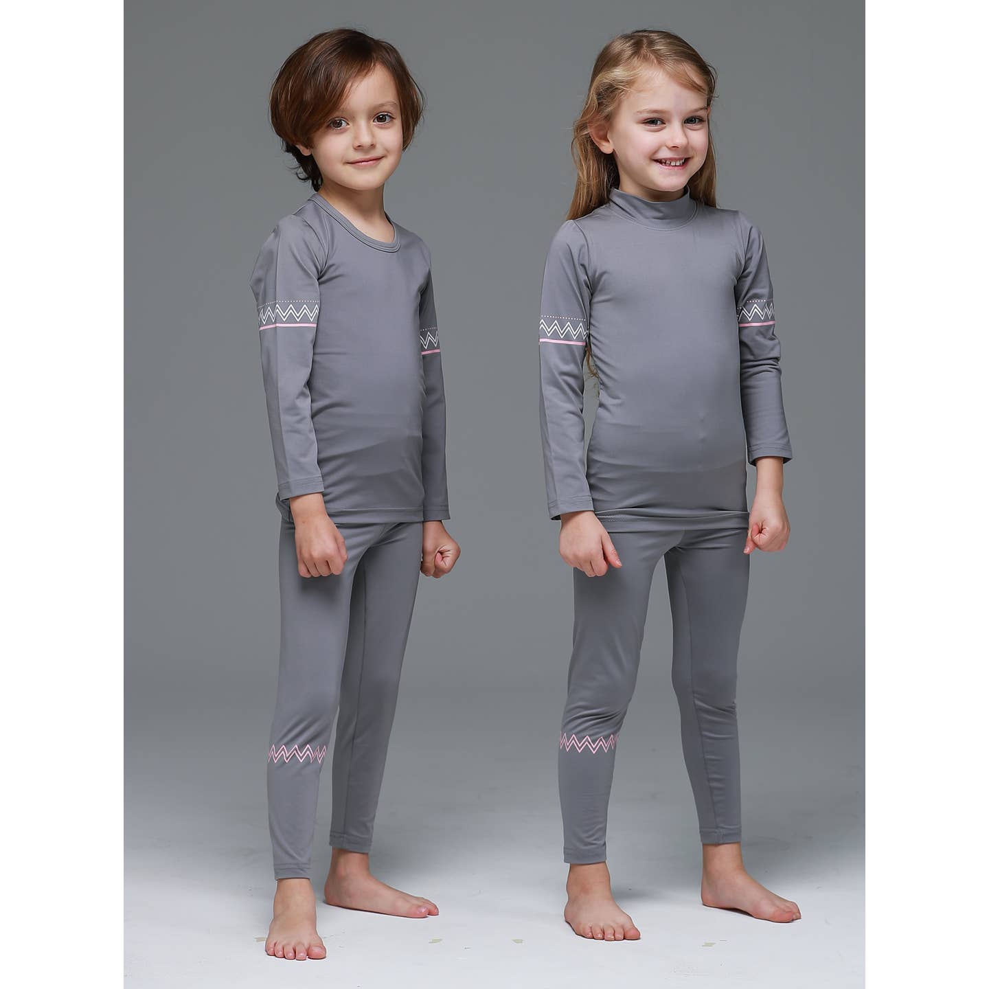 Baby/Toddler/Kid Fleece Lined Soft Thermal Pajamas (Gray) - CHATTER CARROT