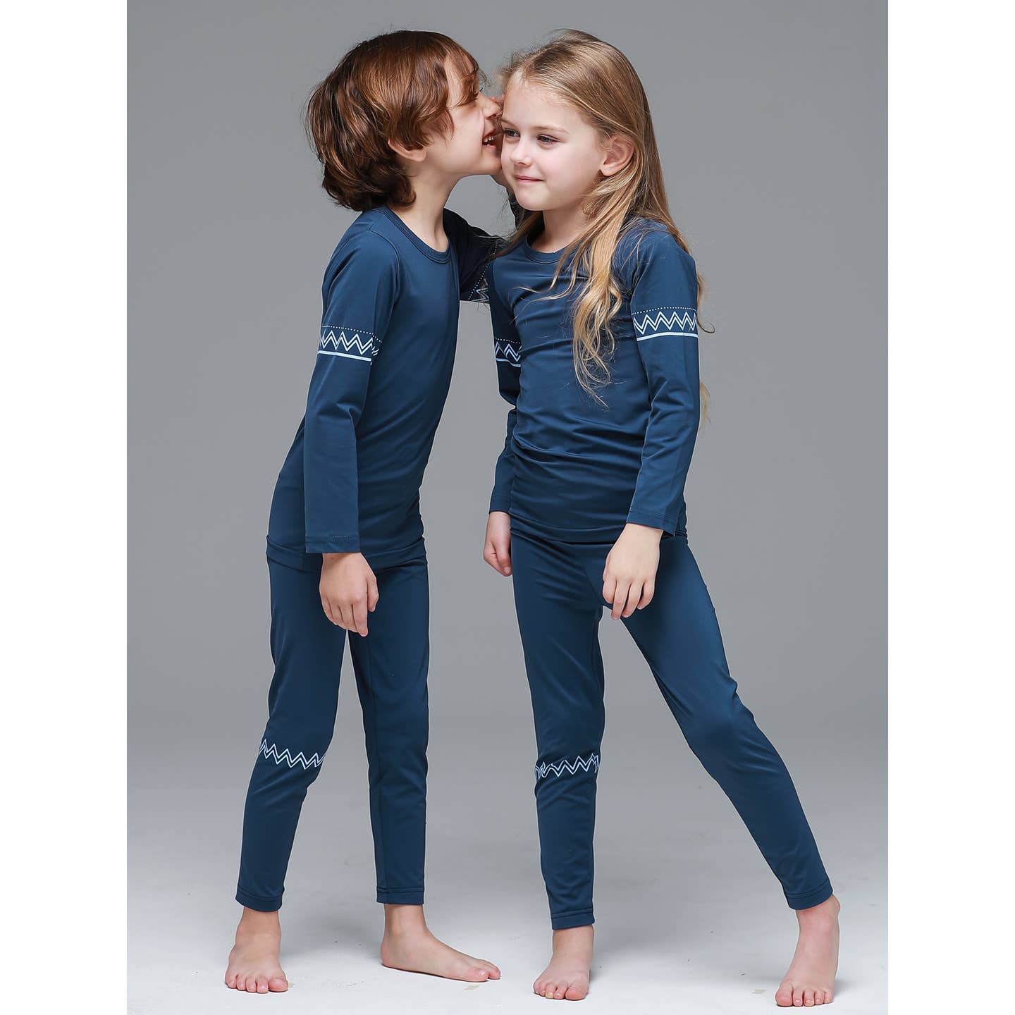 Baby/Toddler/Kid Fleece Lined Soft Thermal Pajamas (Indigo) - CHATTER CARROT