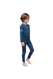 Baby/Toddler/Kid Fleece Lined Soft Thermal Pajamas (Indigo) - CHATTER CARROT