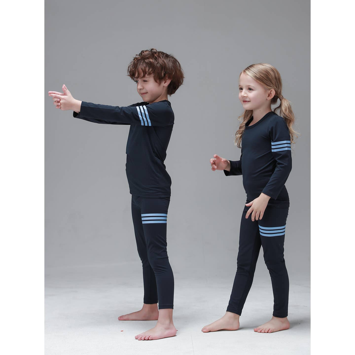 Baby/Toddler/Kid Fleece Lined Soft Thermal Pajamas (Navy) - CHATTER CARROT