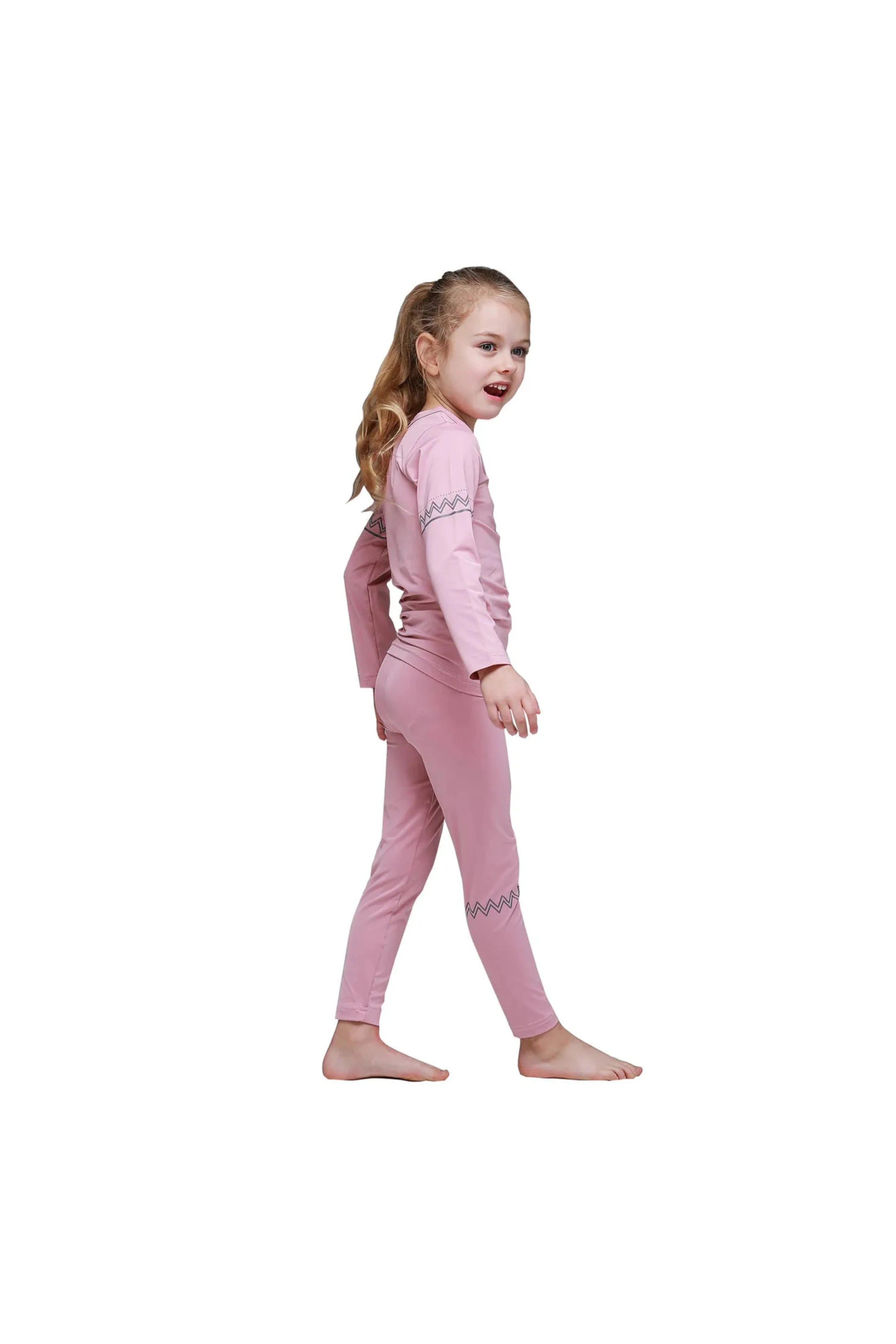 Kid Fleece Lined Soft Thermal Pajamas (Pink) - CHATTER CARROT