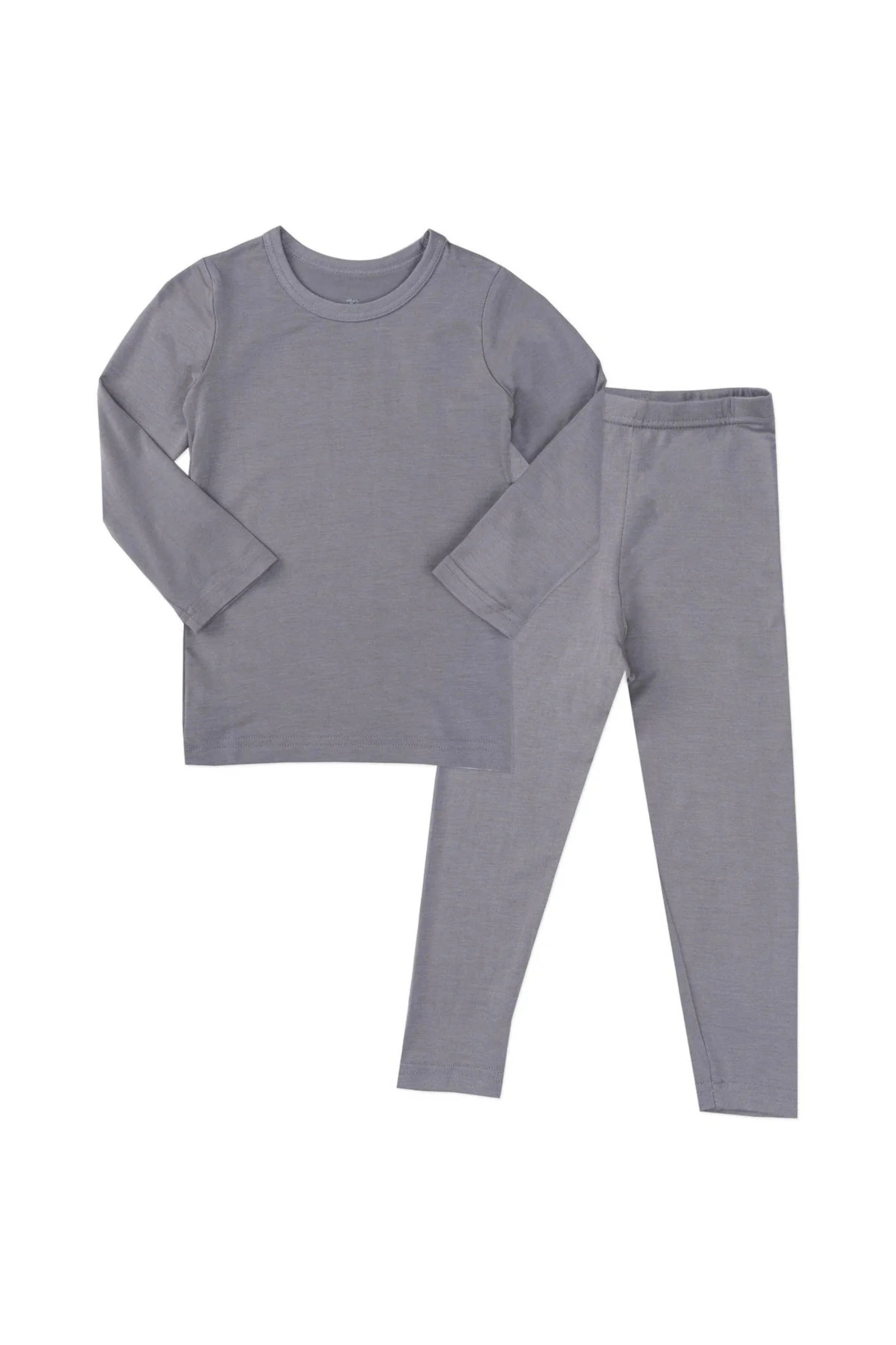 Kid Soft Modal Long Sleeve Pajamas (Grey) - CHATTER CARROT