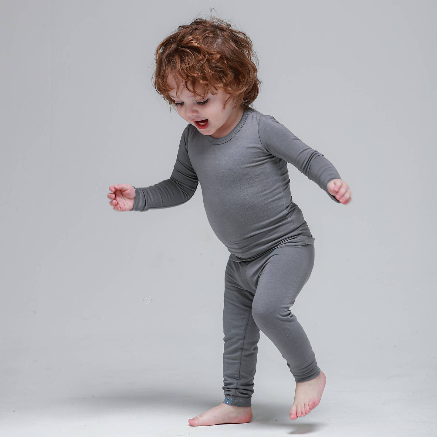 Baby/Toddler/Kid Soft Modal Long Sleeve Pajamas (Grey) - CHATTER CARROT