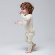 Baby/Toddler/Kid Soft Modal Long Sleeve Pajamas (Ivory) - CHATTER CARROT