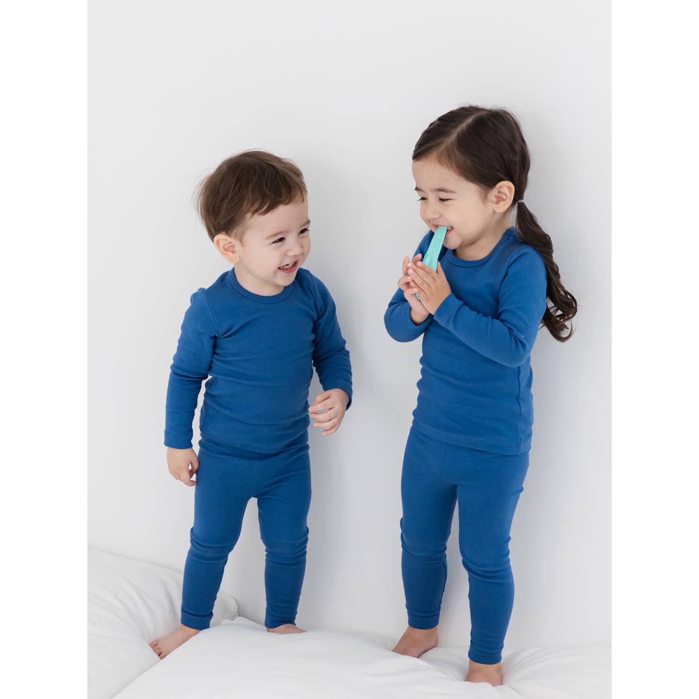 Baby/Toddler/Kid Solid Cotton Snug Fit Pajamas (Blue) - CHATTER CARROT