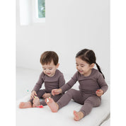 Baby/Toddler/Kid Solid Cotton Snug Fit Pajamas (Brown) - CHATTER CARROT