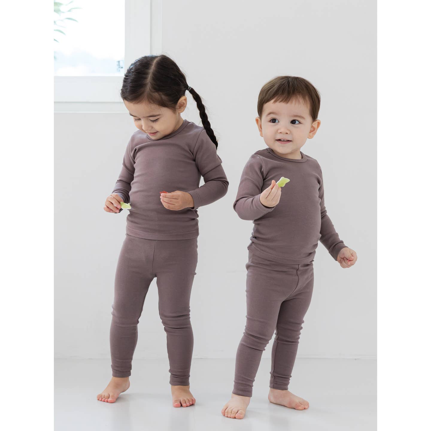 Baby/Toddler/Kid Solid Cotton Snug Fit Pajamas (Brown) - CHATTER CARROT