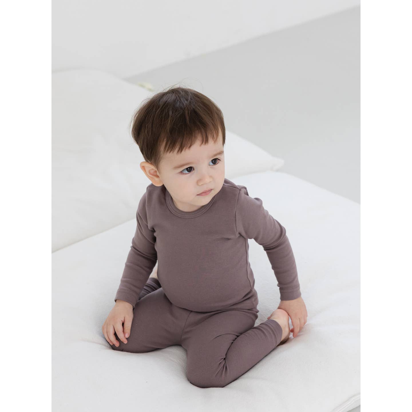 Baby/Toddler/Kid Solid Cotton Snug Fit Pajamas (Brown) - CHATTER CARROT