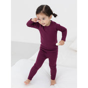 Baby/Toddler/Kid Solid Cotton Snug Fit Pajamas (Burgundy) - CHATTER CARROT