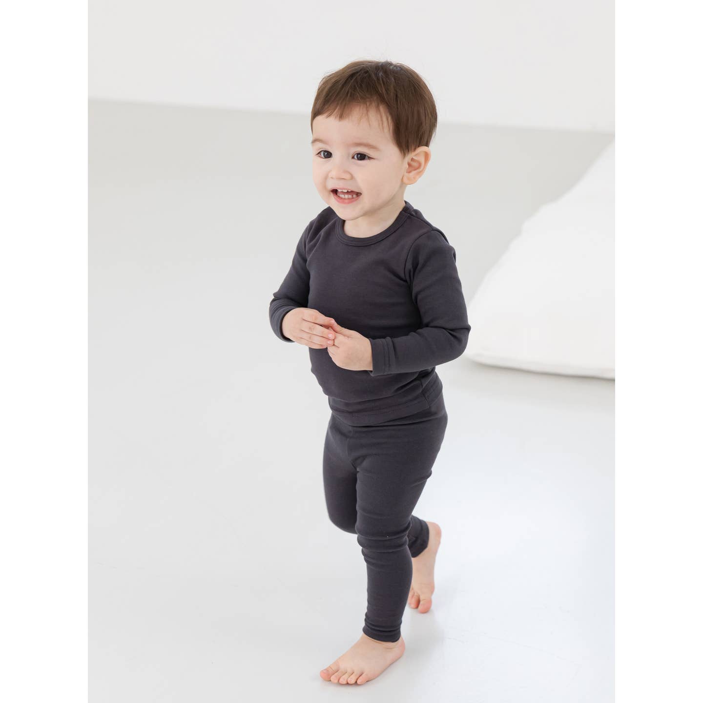 Baby/Toddler/Kid Solid Cotton Snug Fit Pajamas (Charcoal) - CHATTER CARROT