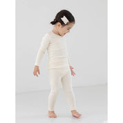 Baby/Toddler/Kid Solid Cotton Snug Fit Pajamas (Ivory) - CHATTER CARROT