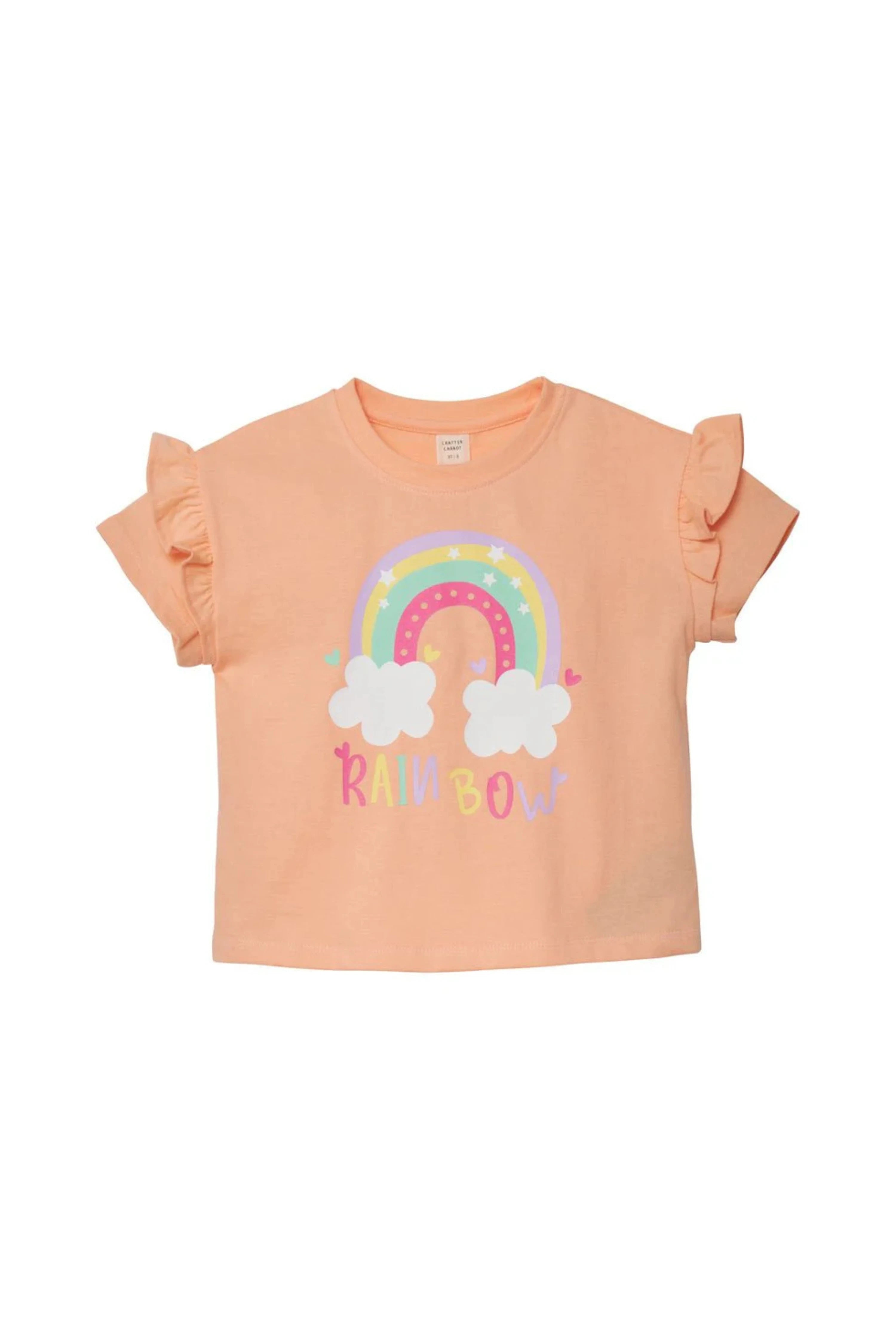 Frilly Fun Top - Peach - CHATTER CARROT