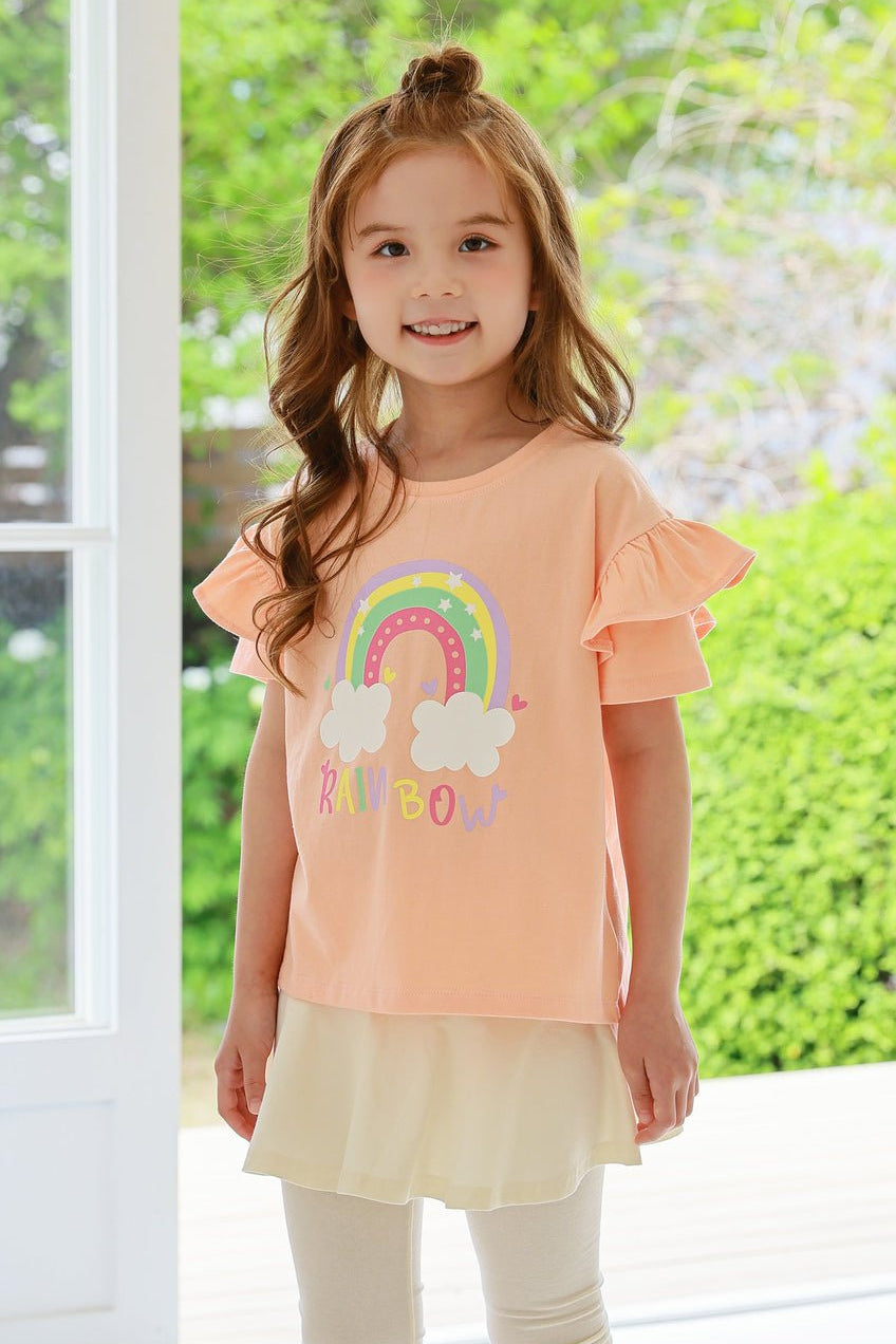 Frilly Fun Top - Peach - CHATTER CARROT