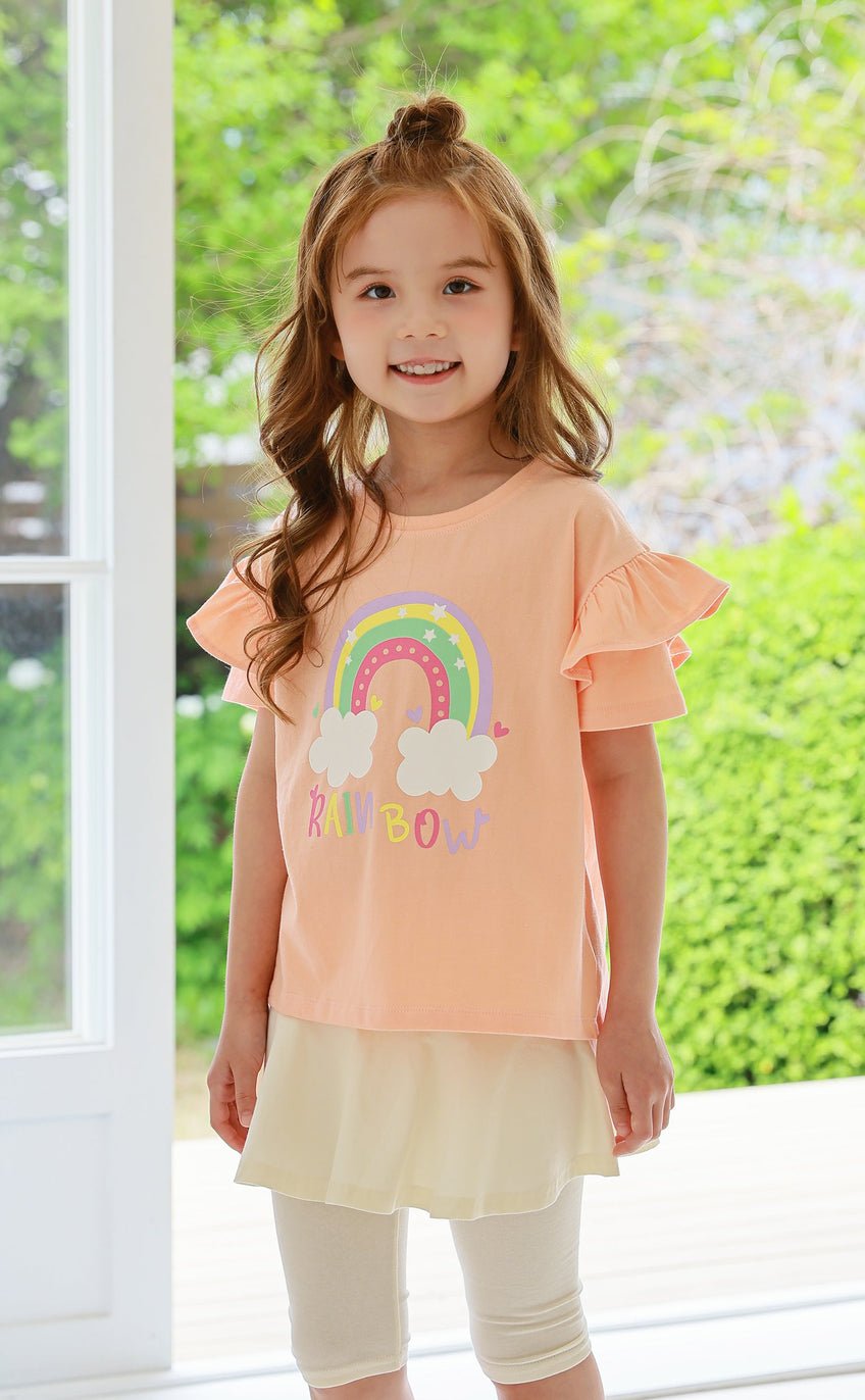 Frilly Fun Top - Peach - CHATTER CARROT