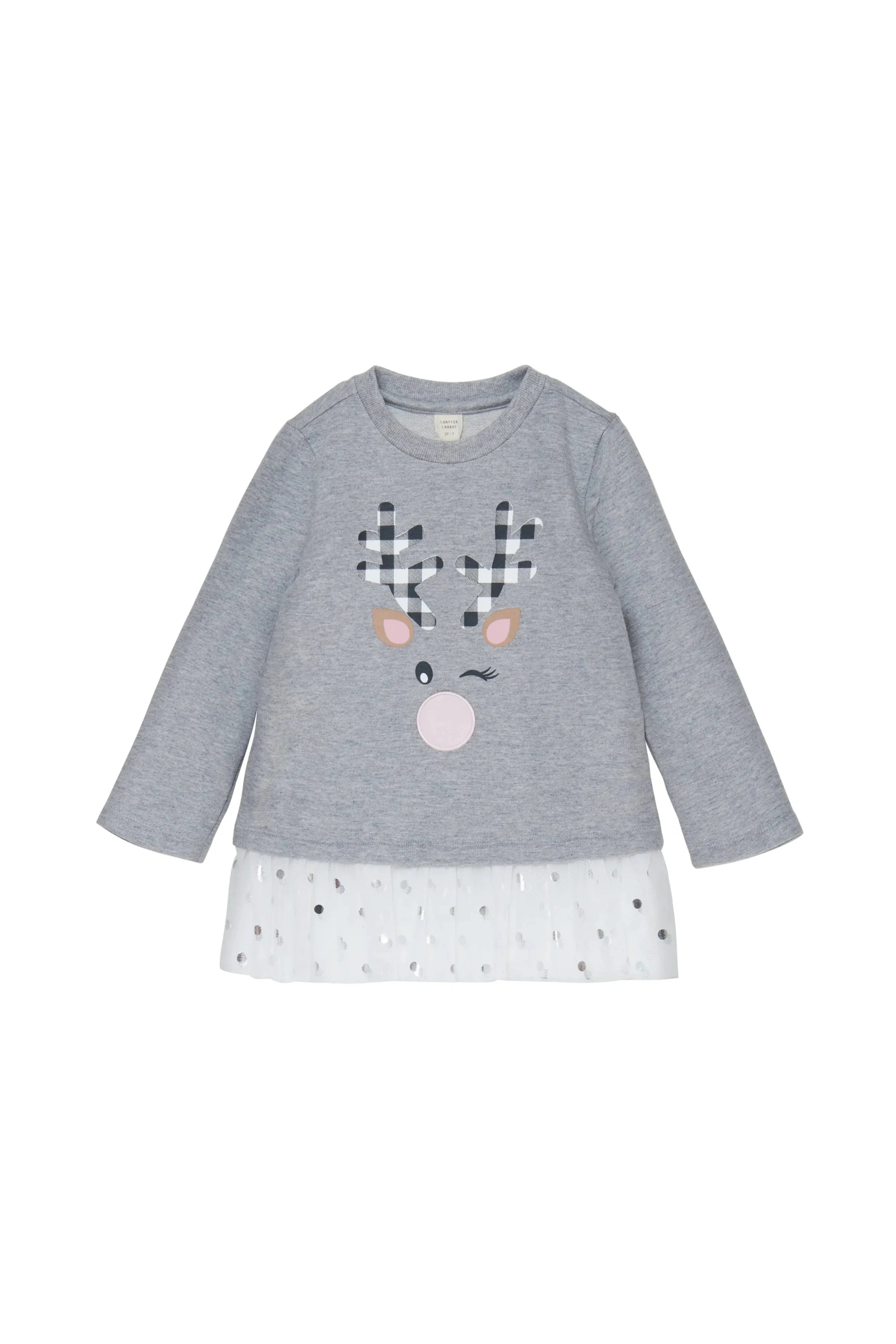 Magical Reindeer Top - Grey - CHATTER CARROT