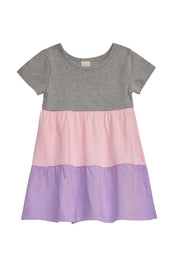 Rainbow Bright Dress (Grey/Pink/Purple) - CHATTER CARROT