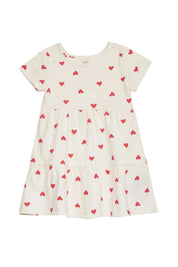 Simple Sweet 100% Cotton Dress - Heart - CHATTER CARROT