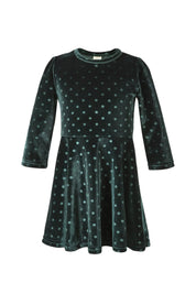 Starry Night Velvet Dress - Dark Green - CHATTER CARROT