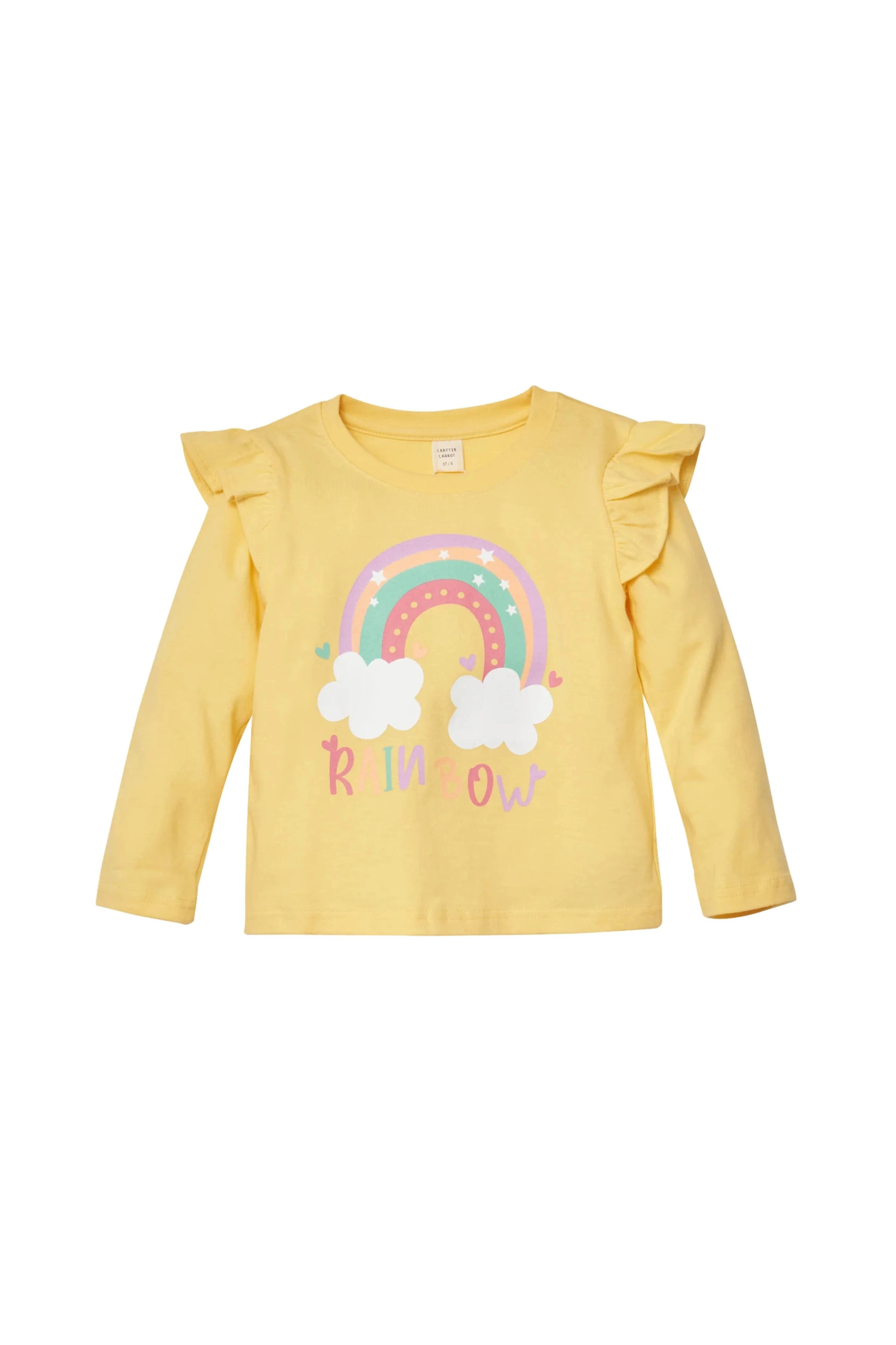 Sweetheart Ruffle Top - Yellow - CHATTER CARROT